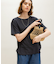 リネン混クルーネックブラウスTシャツ