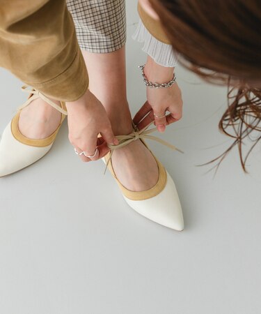 『MADE IN JAPAN』チャンキーヒールリボンパンプス