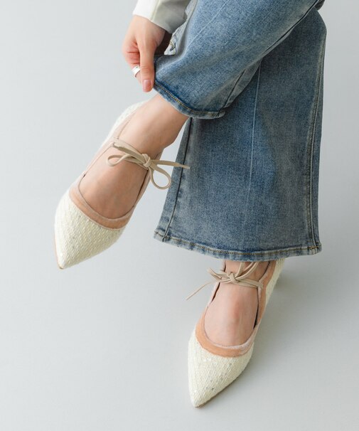 『MADE IN JAPAN』チャンキーヒールリボンパンプス