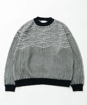 ジャガードクルーネックニットプルオーバー