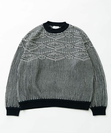 ジャガードクルーネックニットプルオーバー