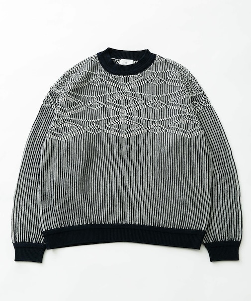 ジャガードクルーネックニットプルオーバー