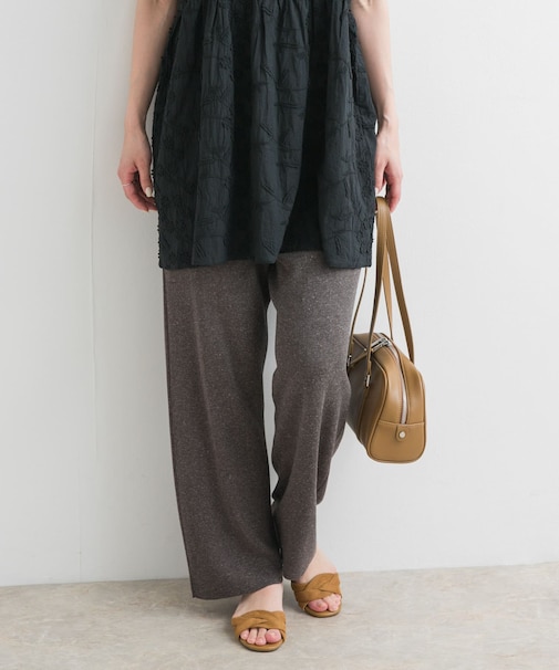 リネン混ニットパンツ