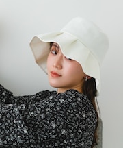 ファブリックギャザーハット