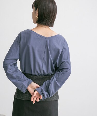 アシメネックカットソー