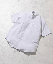 『防シワ』『XLサイズあり』ハイパフォーマンスリネンバンド半袖シャツ