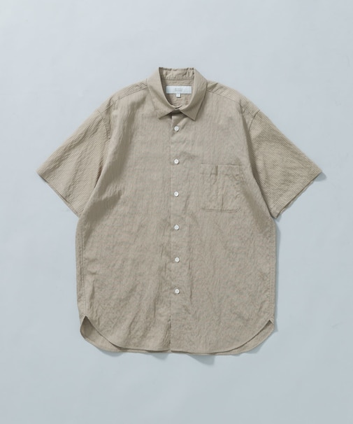 『WEB限定』『XLサイズあり』ストライプレギュラーカラー半袖シャツ