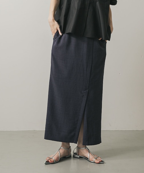 『UR TECH DRYLUXE』リネンライクスリットタイトスカート