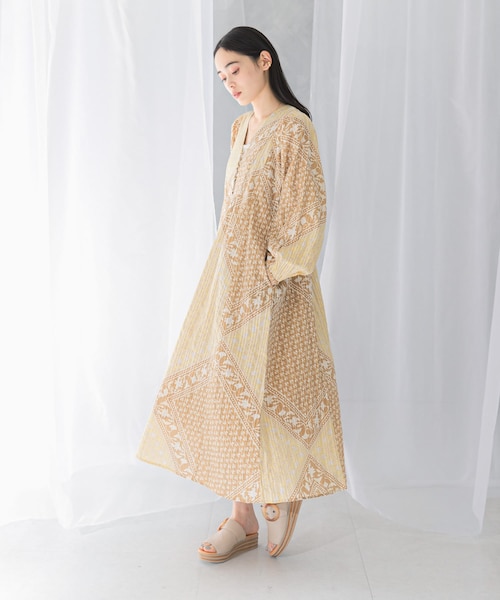 sara mallika COTTON LUREX SCARF PRINT DRESS｜アーバン