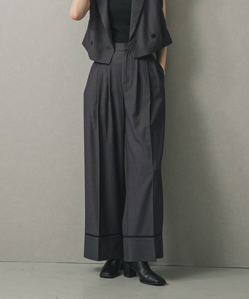 【美品】Cellar Doorコーデュロイパンツ46黒 アーバンリサーチ URBAN RESEARCH Cellar Door セラードアー 3タック