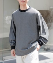 FORK&SPOON　プレーティングボーダーロングスリーブTシャツ