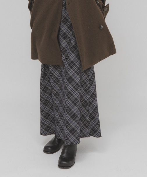 チェックナロースカート