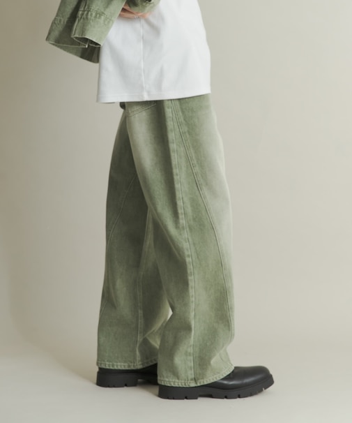 ツイストデニムワイドパンツ