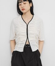 シャーリングホックトップス