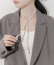 メタルトップツイードチョーカー