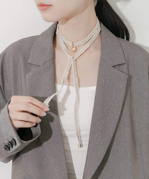 メタルトップツイードチョーカー