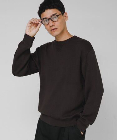 スウェットライクニットプルオーバー