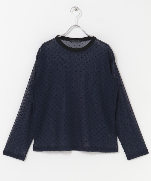 mizuiro ind　mesh dots crew neck pullover