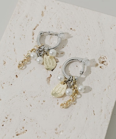 コインプレートチャームイヤリング