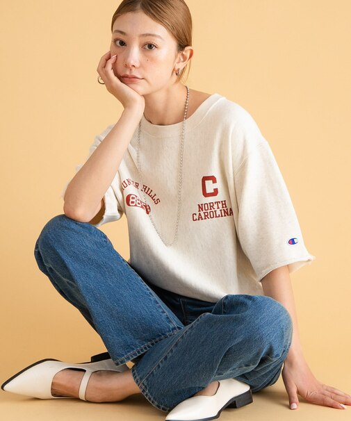 『別注』Champion×Sonny Label　リバースウィーブロゴスウェットTシャツ