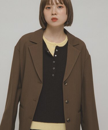 レイヤードライクヘンリーニット