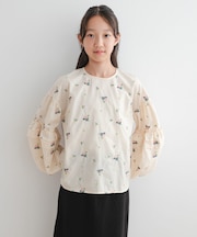 『WEB／一部店舗限定』フラワー刺繍袖ボリュームブラウス(KIDS)