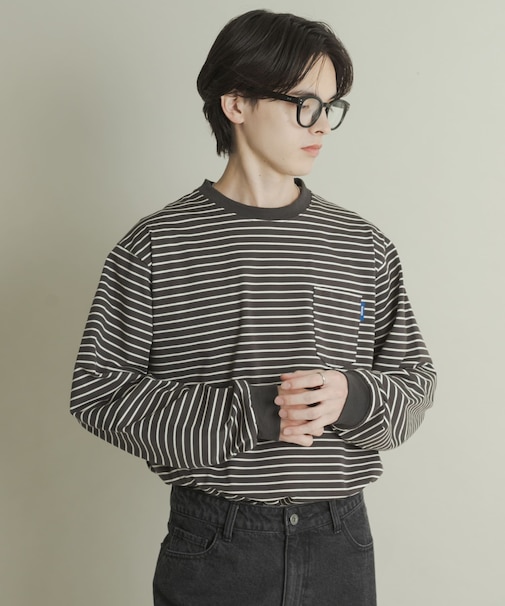 コットンクルーネックロングスリーブTシャツ