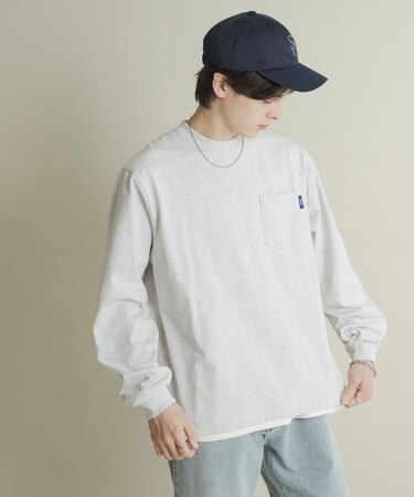 コットンクルーネックロングスリーブTシャツ
