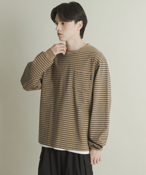 コットンクルーネックロングスリーブTシャツ