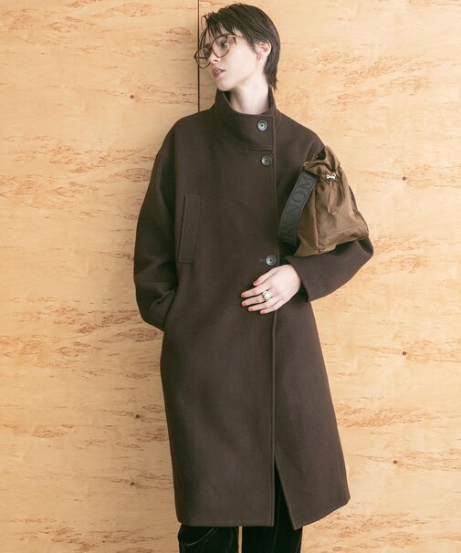 スーパー100ウールスタンドカラーコート