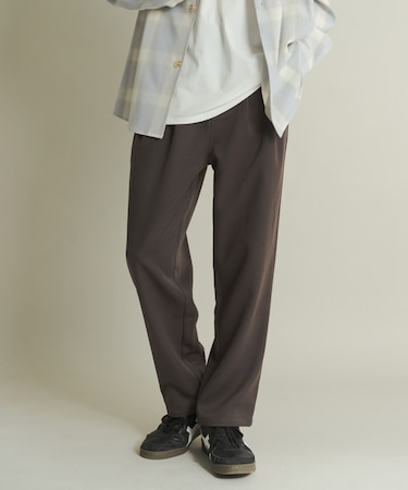 ウールライクダブルタックテーパードパンツ