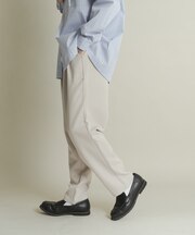 ウールライクダブルタックテーパードパンツ