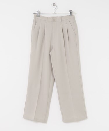 ウールライクダブルタックワイドパンツ