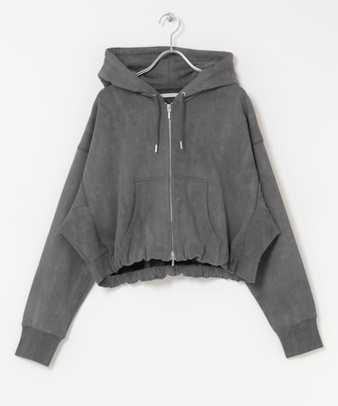 フロントZIPショートフーディー