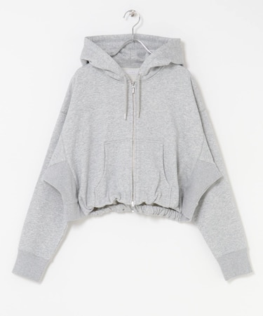 フロントZIPショートフーディー