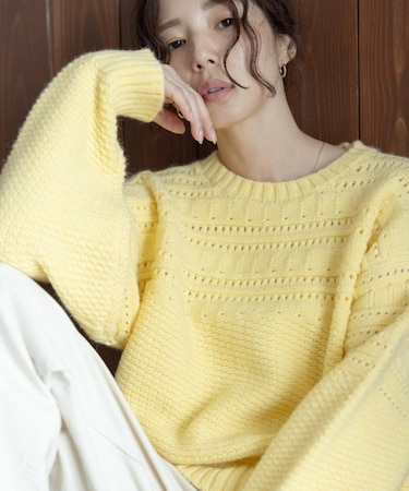 『WEB限定』アイレット切替ニットプルオーバー