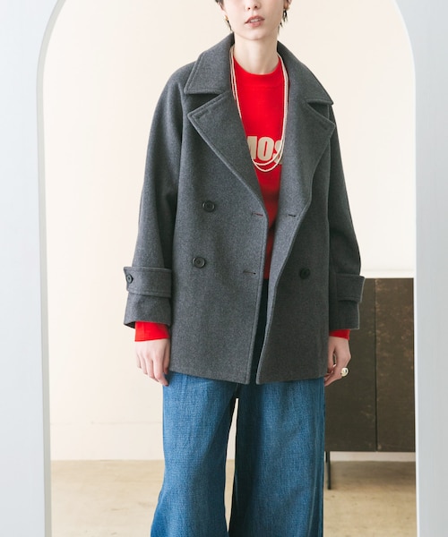URBAN RESEARCH スーパー100メルトンPコート　D.NAVY URBAN RESEARCH スーパー100メルトンPコート D.NAVY URBAN