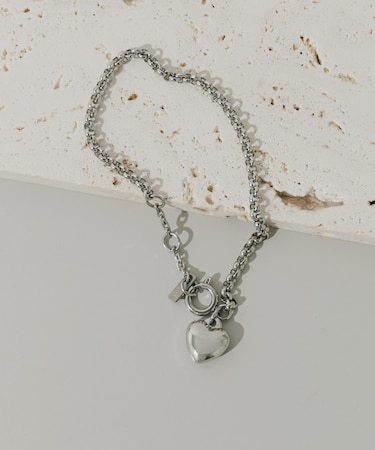 ステンレスハートチャームブレスレット