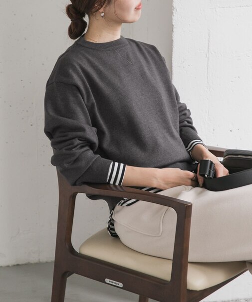 『仁村紗和さん着用』『UR TECH 200日ニット』スウェットライクプルオーバー