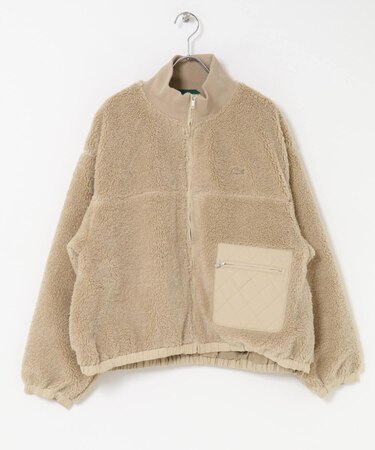 LACOSTE　リブニットスタンドカラーボアジャケット