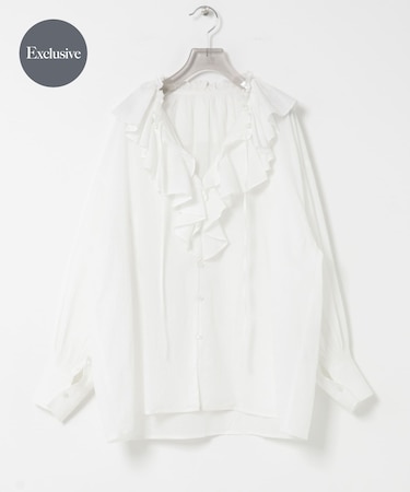 『別注』crinkle crinkle crinkle×URBAN RESEARCH　cotton ruffle blouse