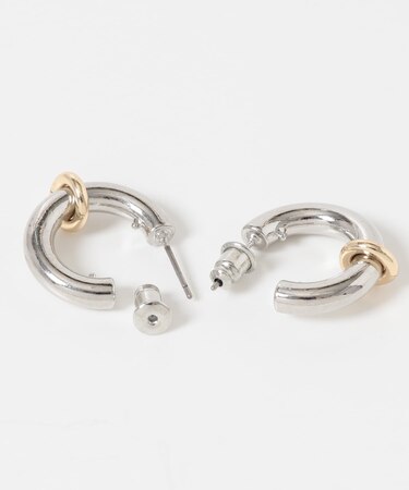 メタルリングコンビフープピアス