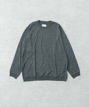 new basic　WASHABLE MERINO WOOL CREW-NECK