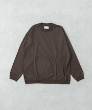new basic　WASHABLE MERINO WOOL CREW-NECK