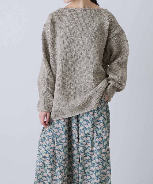 新品タグ付◆L ペルーボートネックニット　かぐれ　DOORS カグレ かぐれ ペルーボートネックニット （グレー） - ファッション