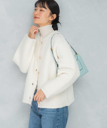 『WEB／一部店舗限定』ウール混ブークレニットジャケット