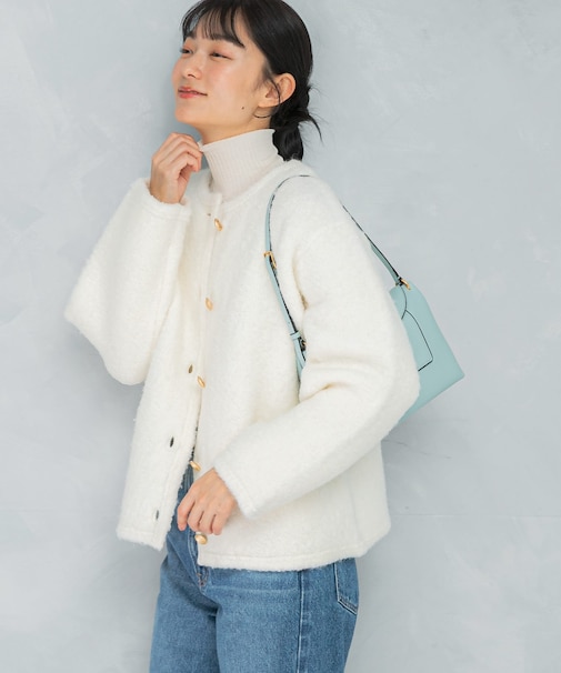 『WEB／一部店舗限定』ウール混ブークレニットジャケット