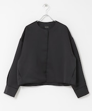 マットサテンノーカラーブルゾン