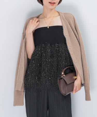 フェザーフリンジニットビスチェ