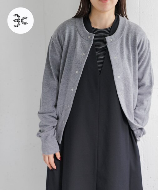 FORK&SPOON　ミラージュクルーネックニットカーディガン